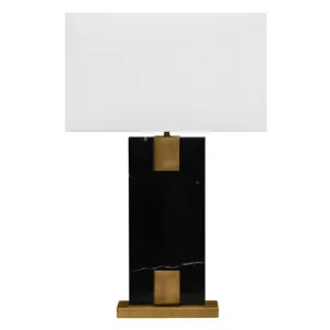 Nazare Marble Base Table Lamp, Black / Antique Brass by Cozy Lighting & Living, a Table & Bedside Lamps for sale on Style Sourcebook