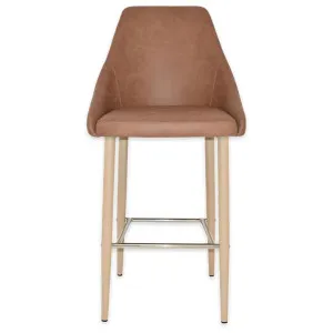 Stockholm Commercial Grade Pelle Fabric Bar Stool, Metal Leg, Tan / Birch by Eagle Furn, a Bar Stools for sale on Style Sourcebook
