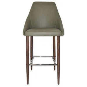 Stockholm Commercial Grade Pelle Fabric Bar Stool, Metal Leg, Sage / Light Walnut by Eagle Furn, a Bar Stools for sale on Style Sourcebook