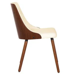Yvonne PU Leather & Timber Dining Chair, Walnut / Cream by Maison Furniture, a Dining Chairs for sale on Style Sourcebook