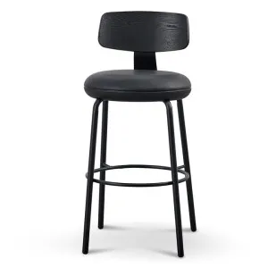 Martino 65cm Bar Stool - Full Black by Interior Secrets - AfterPay Available by Interior Secrets, a Bar Stools for sale on Style Sourcebook