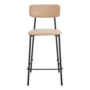 Bailey Leatherette & Metal Counter Stool, Set of 2, Beige / Black by Room Life, a Bar Stools for sale on Style Sourcebook