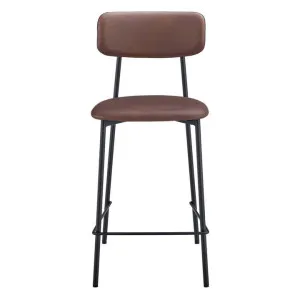 Bailey Leatherette & Metal Counter Stool, Set of 2, Chocolate / Black by Room Life, a Bar Stools for sale on Style Sourcebook