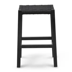 Jeloy Oak Timber Counter Stool, Black by Conception Living, a Bar Stools for sale on Style Sourcebook