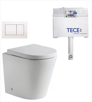 Faith Rimless In-wall Toilet Suite S&P Trap with Square ABS Gloss White Button by Tece, a Toilets & Bidets for sale on Style Sourcebook