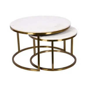 Mercer Marble Coffee Table (Nested Set of 2) - Gold by James Lane, a Coffee Table for sale on Style Sourcebook