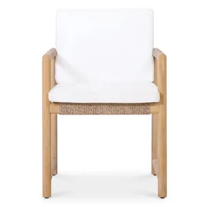 Natamia Teak Timber & Cord Outdoor Dining Armchair by Ambience Interiors, a Outdoor Chairs for sale on Style Sourcebook