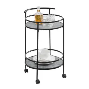 Carlly Metal Bar Cart, Black / Concrete Grey by Modish, a Sideboards, Buffets & Trolleys for sale on Style Sourcebook