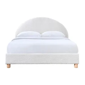 Archie Boucle Fabric Platform Bed, Double, White by Room Life, a Beds & Bed Frames for sale on Style Sourcebook