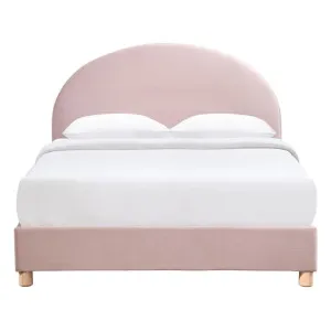 Archie Velvet Fabric Platform Bed, Double, Blush by Room Life, a Beds & Bed Frames for sale on Style Sourcebook