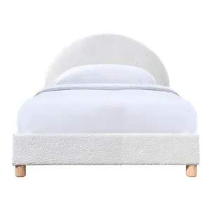 Archie Boucle Fabric Platform Bed, King Single, White by Room Life, a Beds & Bed Frames for sale on Style Sourcebook