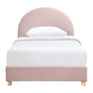 Archie Velvet Fabric Platform Bed, King Single, Blush by Room Life, a Beds & Bed Frames for sale on Style Sourcebook