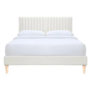 Maya Fabric Platform Bed, Queen, Cream by Room Life, a Beds & Bed Frames for sale on Style Sourcebook