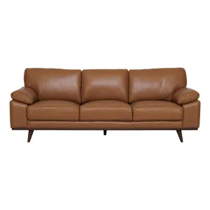 Melrose 3 Seater Sofa in Nest Leather Brown by OzDesignFurniture, a Sofas for sale on Style Sourcebook