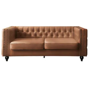 Firch Tufted Faux Leather Sofa, 3 Seater, Oatmeal by Brighton Home, a Sofas for sale on Style Sourcebook