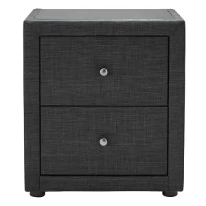 Metro Bedside Table Charcoal - 2 Drawer by James Lane, a Bedside Tables for sale on Style Sourcebook