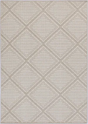 Yumi Kenilorea Beige Geometric Flatweave Rug by Brand Ventures, a Contemporary Rugs for sale on Style Sourcebook