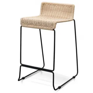 Bailey Bar Stool - Natural Cord Seat - Black Frame by Interior Secrets - AfterPay Available by Calibre Furniture, a Bar Stools for sale on Style Sourcebook